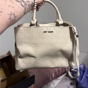 Betsey Johnson Cream Skull Tote